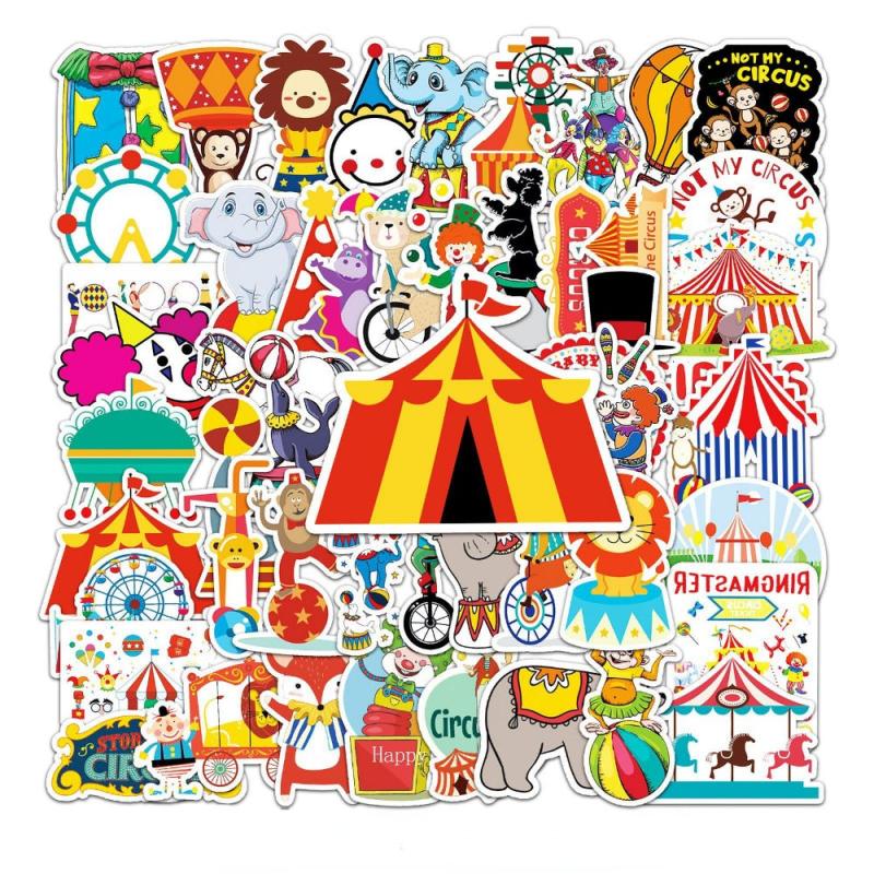 50pcs Circus Troup Series Waterproof Graffiti Stickers for Motorcycle Laptop