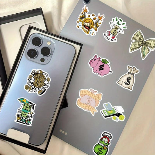 50pcs Money Stickers Planner Scrapbooks Water Bottles Dollar Signs