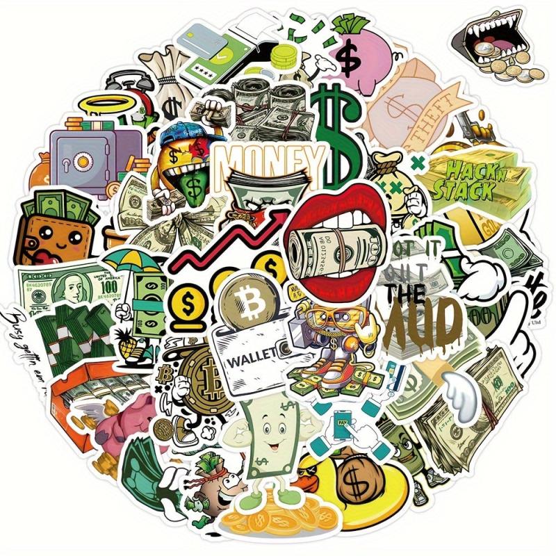 50pcs Money Stickers Planner Scrapbooks Water Bottles Dollar Signs – CRAZE