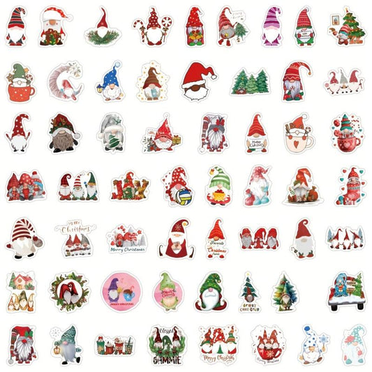 108 Christmas Gnome Waterproof Vinyl Stickers Pack for Water Bottle Laptop Phone