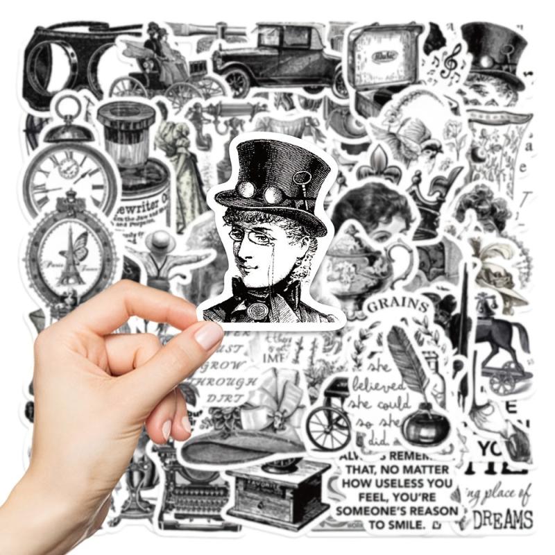 64pcs Retro Waterproof Stickers for Phone Laptop Water Cup DIY Designs