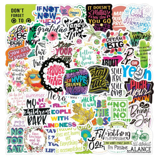 50 Inspirational Quotes Stickers Waterproof Vinyl Decals for Teens & Adults