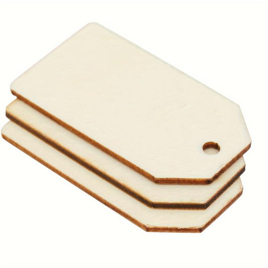 60pcs Wooden Gift Tags for Crafts with Holes - DIY Christmas Gift Making