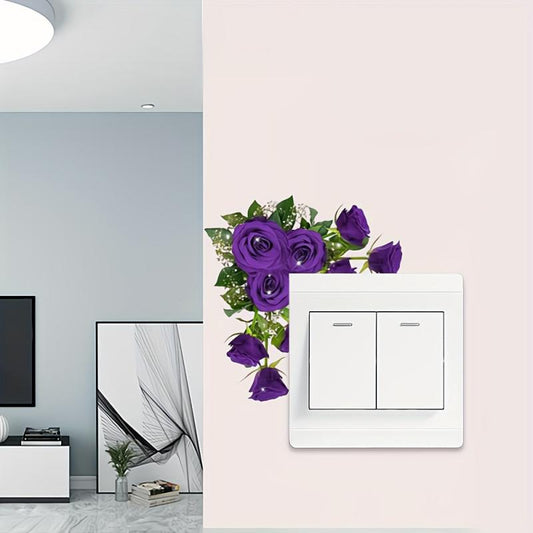 Romantic Rose Switch Stickers for Home Decoration
