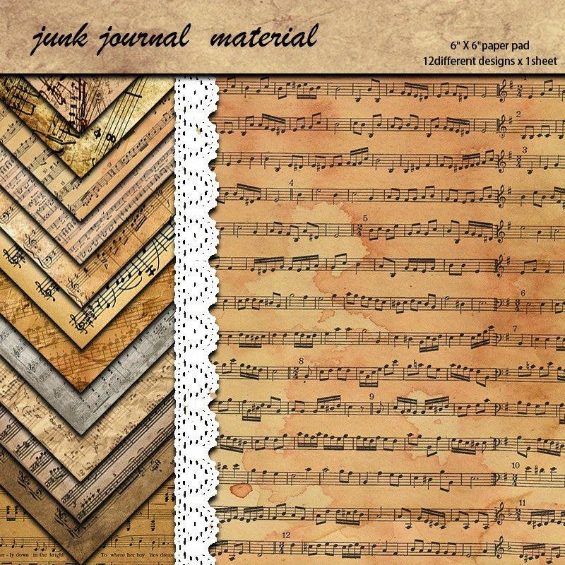 12pcs Retro Paper Journal Decoration Diy Crafts Stationery Arts