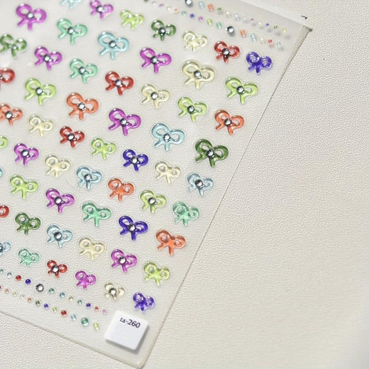 DIY Crystal Nail Stickers Colorful Jelly Pearl Bow Nail Stickers