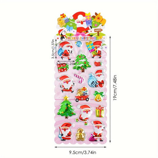 Christmas Foam Sticker 3D Santa Snowman Tree Party Deco