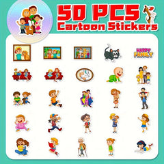 50pcs Family Member Stickers For Luggage Notebook Skateboard