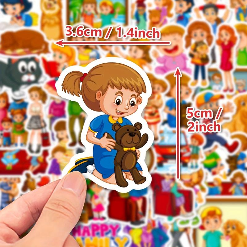 50pcs Family Member Stickers For Luggage Notebook Skateboard