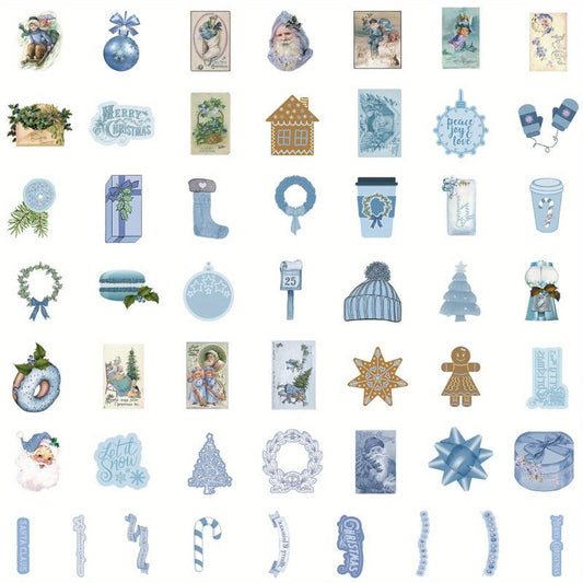 50pcs Cartoon Vintage Christmas Stickers for Decoration on Various Items