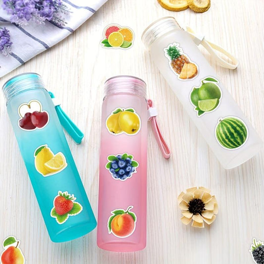 50pcs Fruit Stickers Waterproof For Bottles Cars Decor