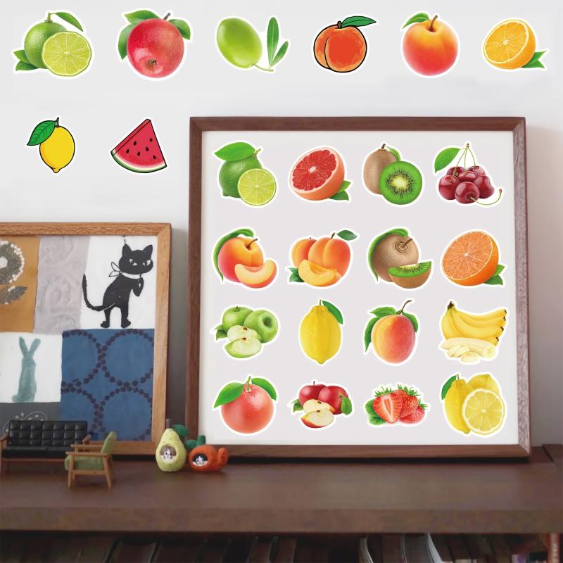 50pcs Fruit Stickers Waterproof For Bottles Cars Decor