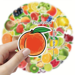 50pcs Fruit Stickers Waterproof For Bottles Cars Decor
