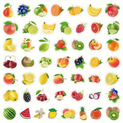 50pcs Fruit Stickers Waterproof For Bottles Cars Decor