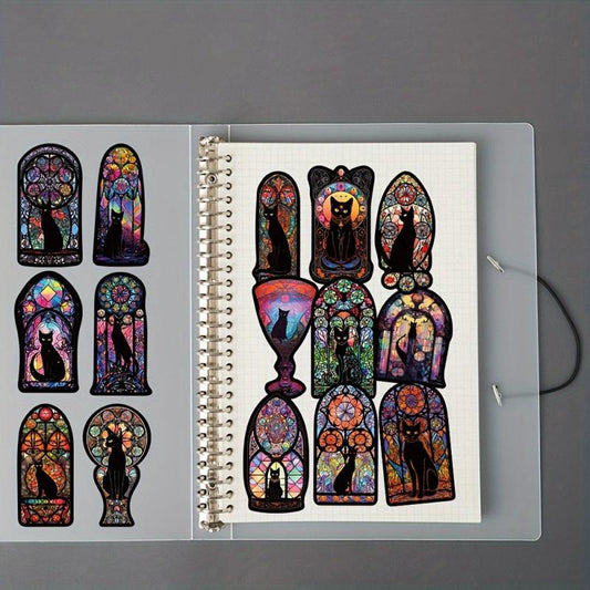 50pcs Gothic Cat Graffiti Stickers for Laptop Helmets DIY
