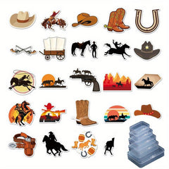 50pcs Western Cowboy Graffiti Retro Stickers DIY Skateboard Phone Car