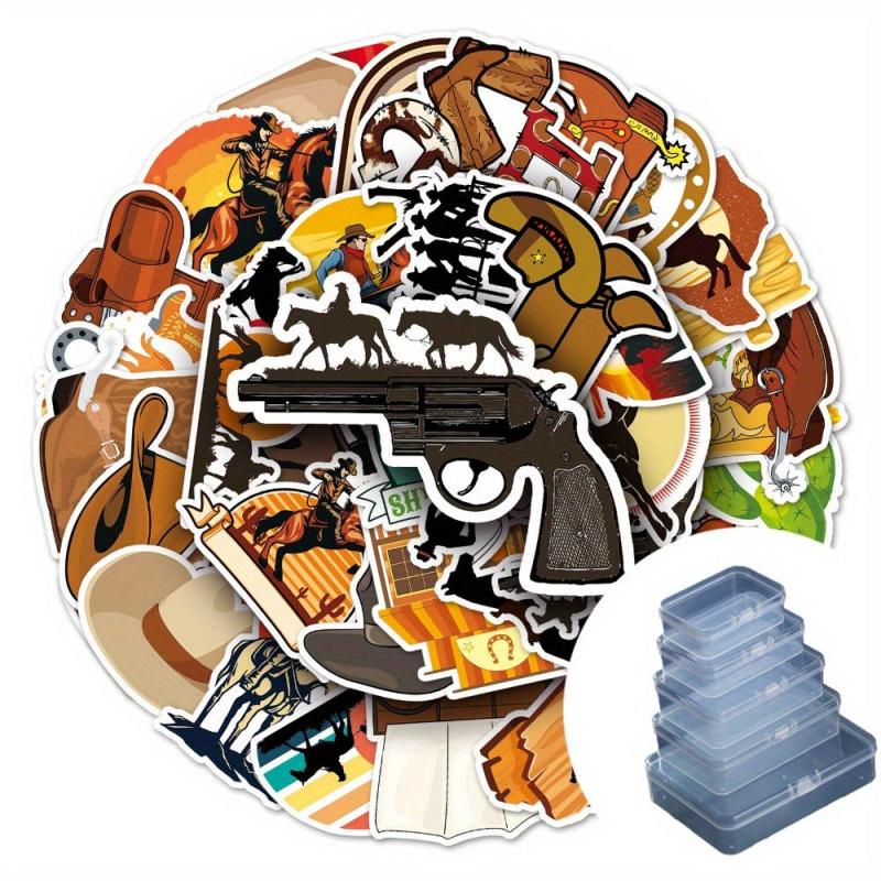 50pcs Western Cowboy Graffiti Retro Stickers DIY Skateboard Phone Car