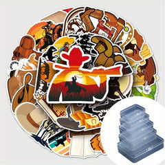 50pcs Western Cowboy Graffiti Retro Stickers DIY Skateboard Phone Car