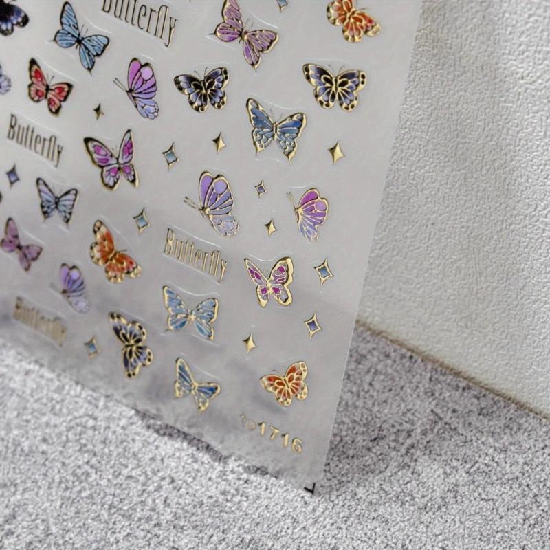 1pc Butterfly Laser Thin Model Butterfly Nail Sticker