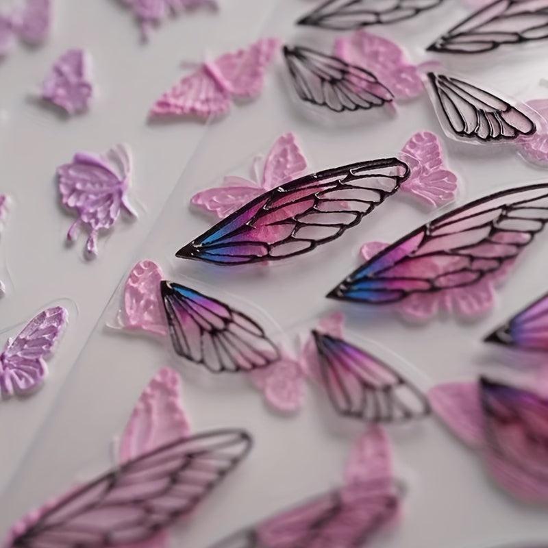 1pc Butterfly Laser Thin Model Butterfly Nail Sticker