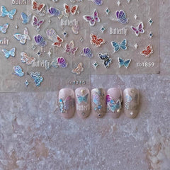 1pc Butterfly Laser Thin Model Butterfly Nail Sticker
