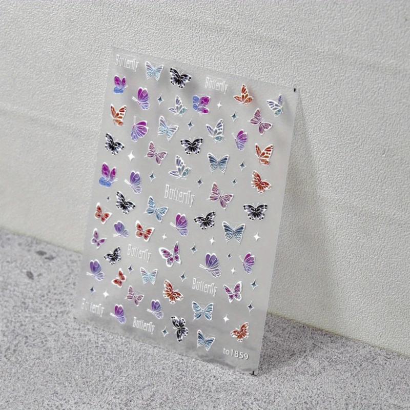 1pc Butterfly Laser Thin Model Butterfly Nail Sticker