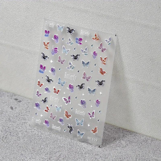 1pc Butterfly Laser Thin Model Butterfly Nail Sticker
