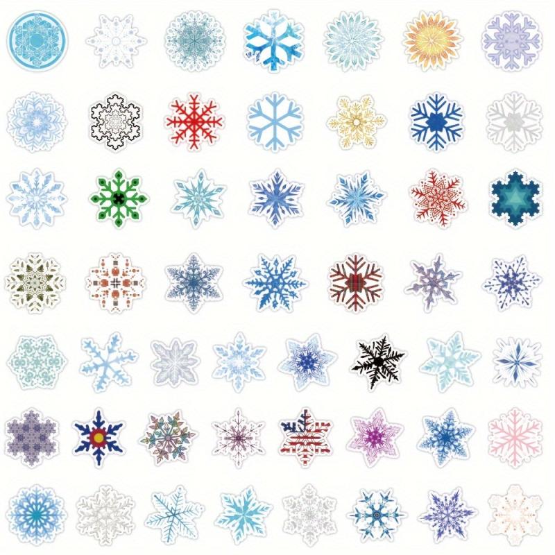 50pcs Snowflake Waterproof Stickers Christmas Decoration