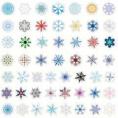 50pcs Snowflake Waterproof Stickers Christmas Decoration