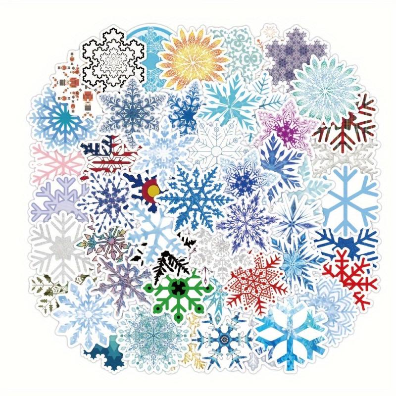 50pcs Snowflake Waterproof Stickers Christmas Decoration
