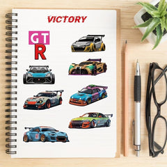 50pcs Retro Pattern Car Stickers Mix for Journal Collage
