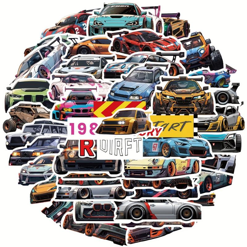 50pcs Retro Pattern Car Stickers Mix for Journal Collage