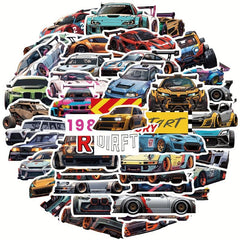 50pcs Retro Pattern Car Stickers Mix for Journal Collage
