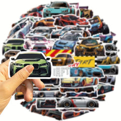 50pcs Retro Pattern Car Stickers Mix for Journal Collage