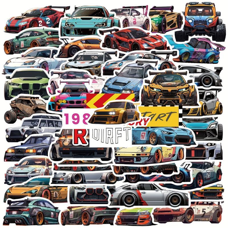 50pcs Retro Pattern Car Stickers Mix for Journal Collage