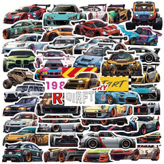 50pcs Retro Pattern Car Stickers Mix for Journal Collage