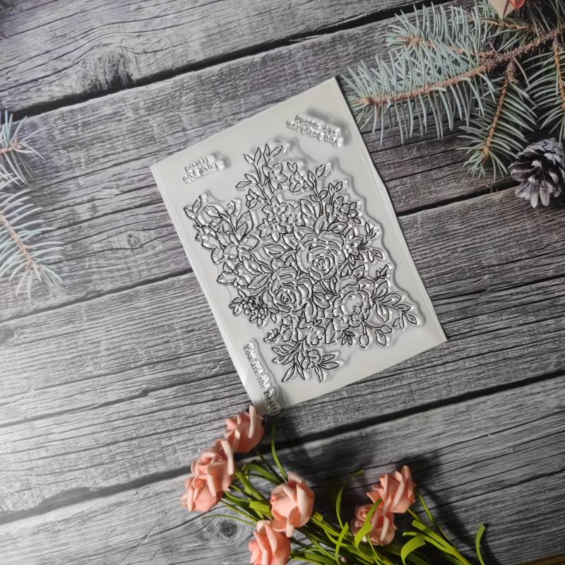Flower Theme Stamp for DIY Hand Account Card Making