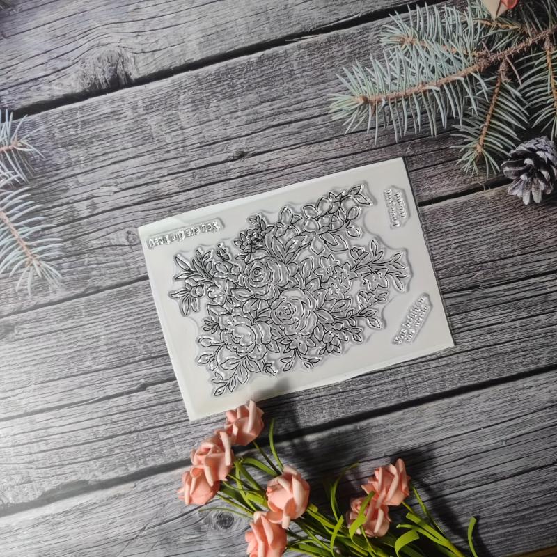 Flower Theme Stamp for DIY Hand Account Card Making