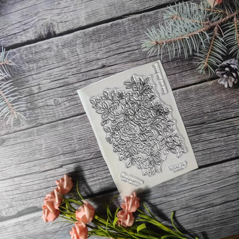 Flower Theme Stamp for DIY Hand Account Card Making
