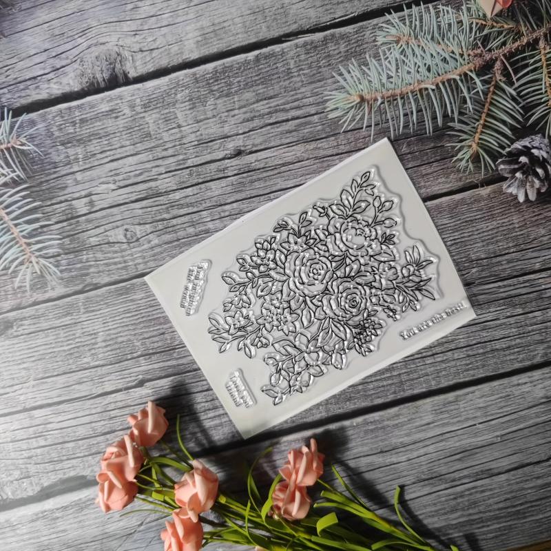 Flower Theme Stamp for DIY Hand Account Card Making