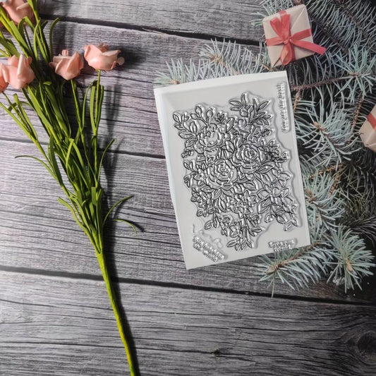 Flower Theme Stamp DIY Hand Account Card Making