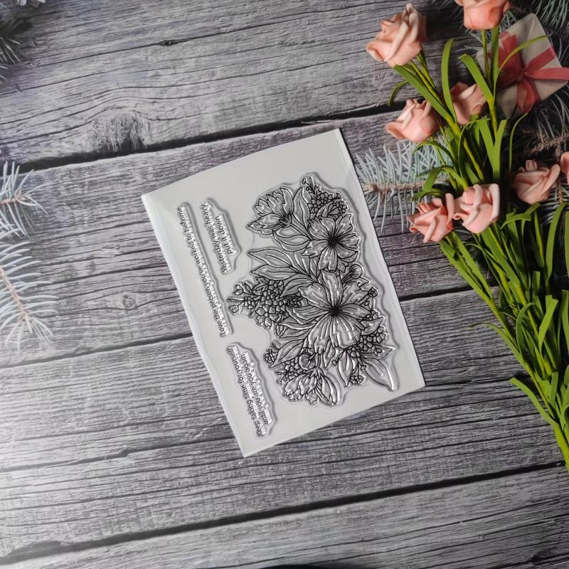 Flower Theme Stamp DIY Hand Account Card Making