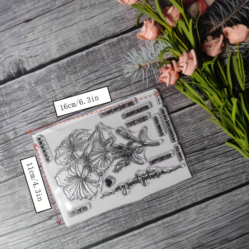 Flower Theme Stamp for DIY Handcraft Scrapbook Journal Card Making