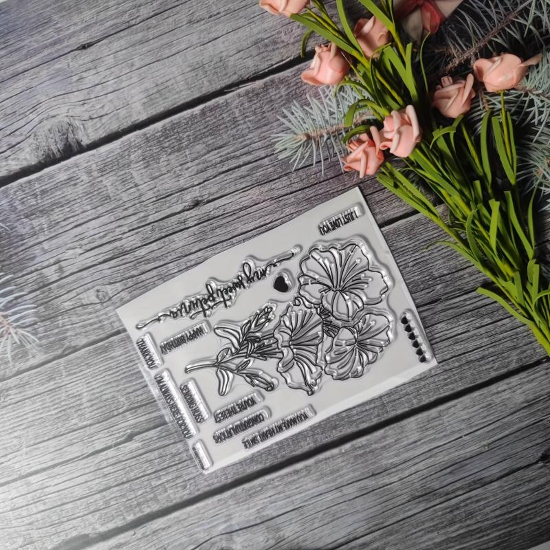 Flower Theme Stamp for DIY Handcraft Scrapbook Journal Card Making