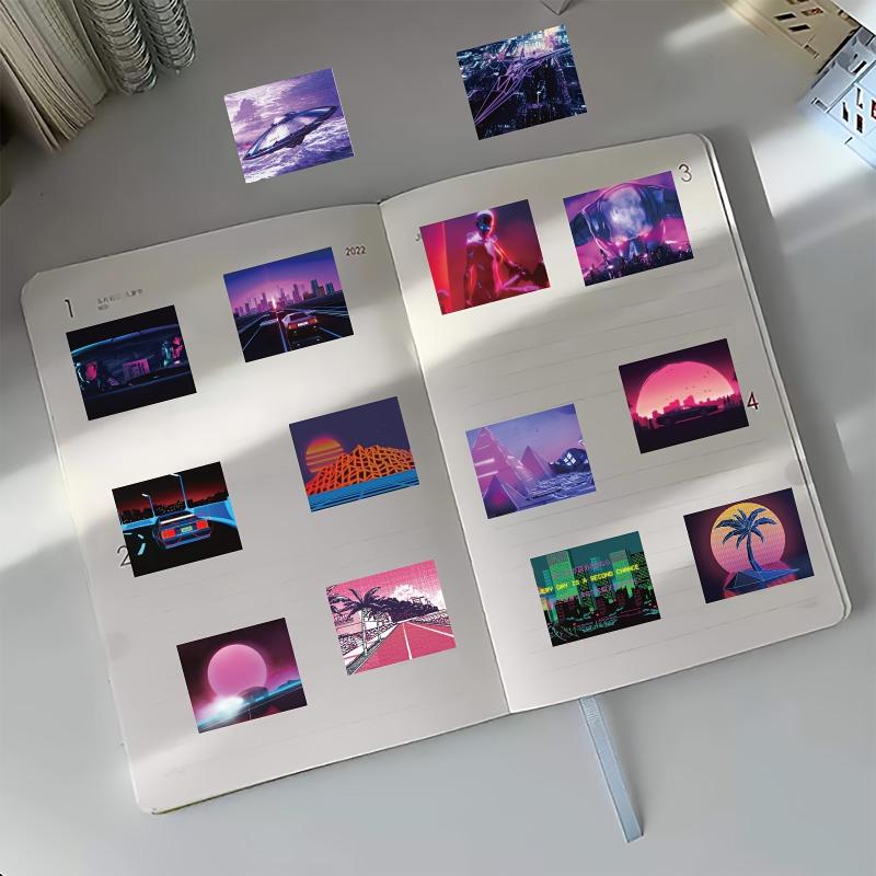 50pcs Sunset Scene Stickers Water Bottle Laptop Skateboard Luggage