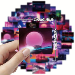 50pcs Sunset Scene Stickers Water Bottle Laptop Skateboard Luggage