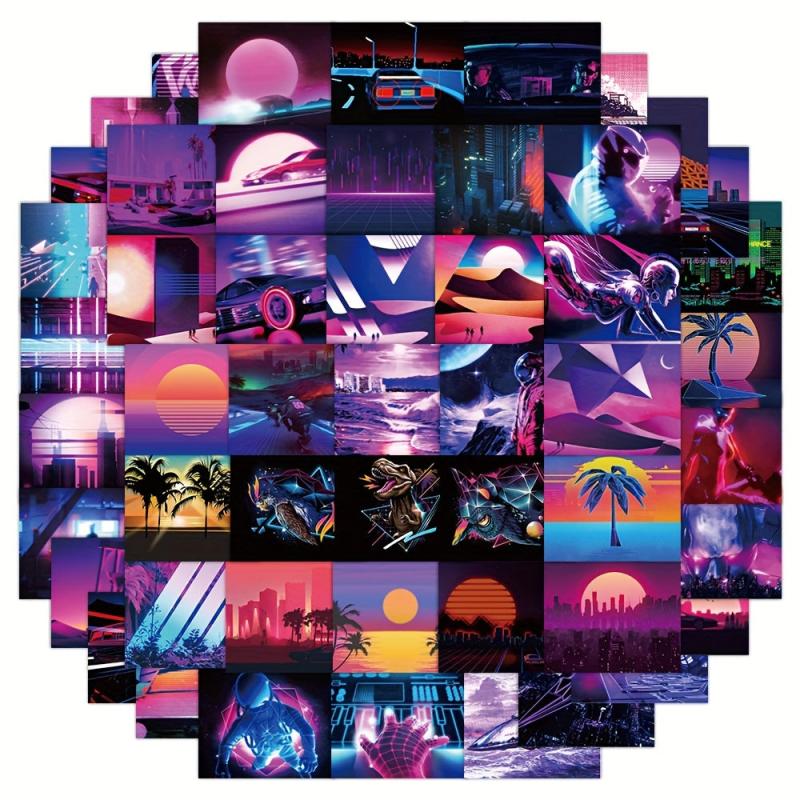 50pcs Sunset Scene Stickers Water Bottle Laptop Skateboard Luggage