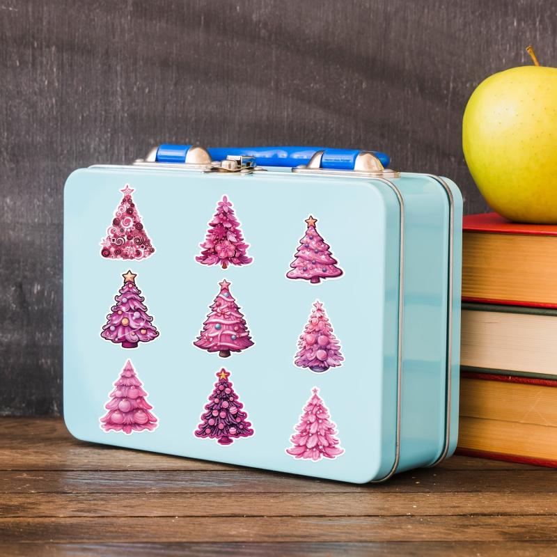 50pcs Christmas Tree Graffiti Stickers Waterproof Journal Stickers