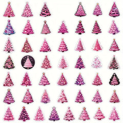 50pcs Christmas Tree Graffiti Stickers Waterproof Journal Stickers