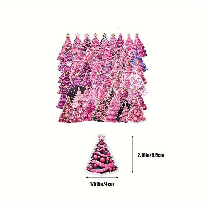 50pcs Christmas Tree Graffiti Stickers Waterproof Journal Stickers